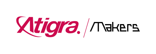 Nuevo logotipo de Atigra, pasa a ser Atigra Makers con margenes