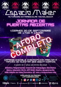 Cartel Jornada Puertas Abiertas con AFORO COMPLETO