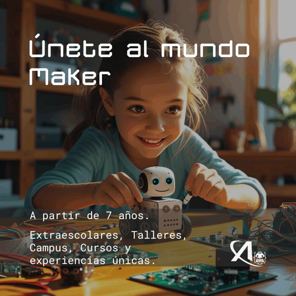 Niña diciendo ¡Únete al mundo Maker!
