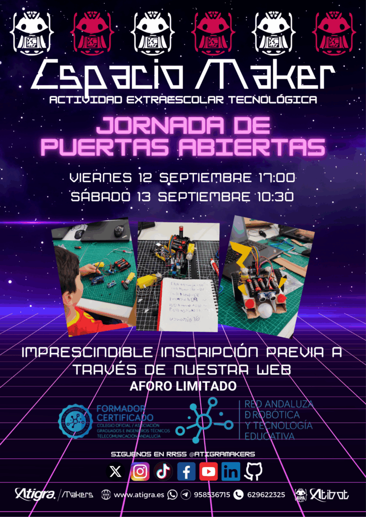 Cartel Jornada Puertas Abiertas - Atigra Makers