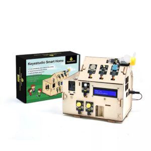 El Keyestudio Kit Smart Home con ESP32 STEAMakers es una solución educativa y maker diseñada para aprender domótica e Internet of Things (IoT) de manera práctica. Con este kit podrás simular una casa inteligente, programando sistemas de automatización para luces, detección de presencia, control de temperatura y humedad, ventilación y seguridad.