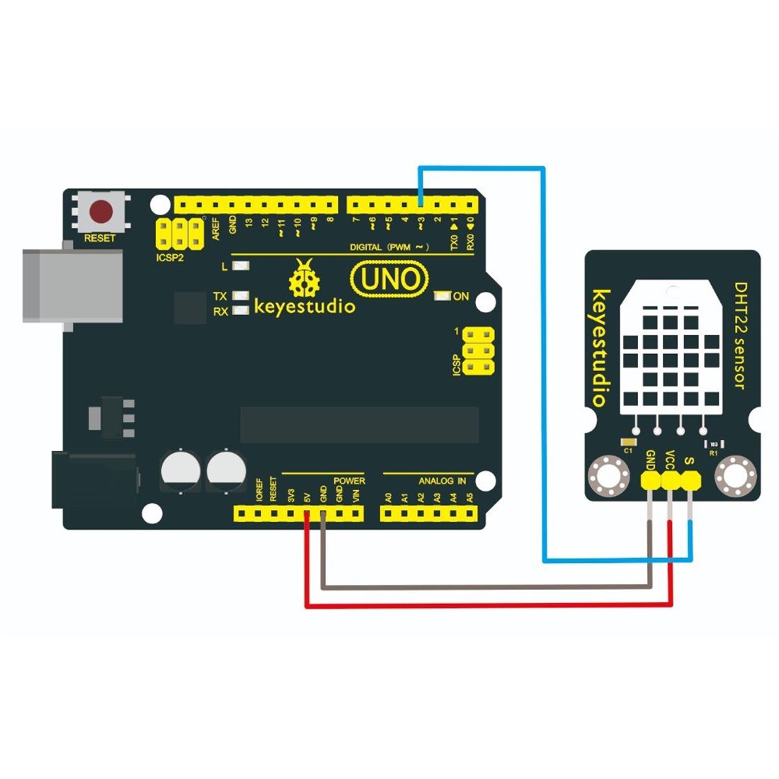 Este sensor digital de temperatura y humedad DHT22 es un sensor compuesto que contiene una salida de señal digital calibrada de la temperatura y la humedad.