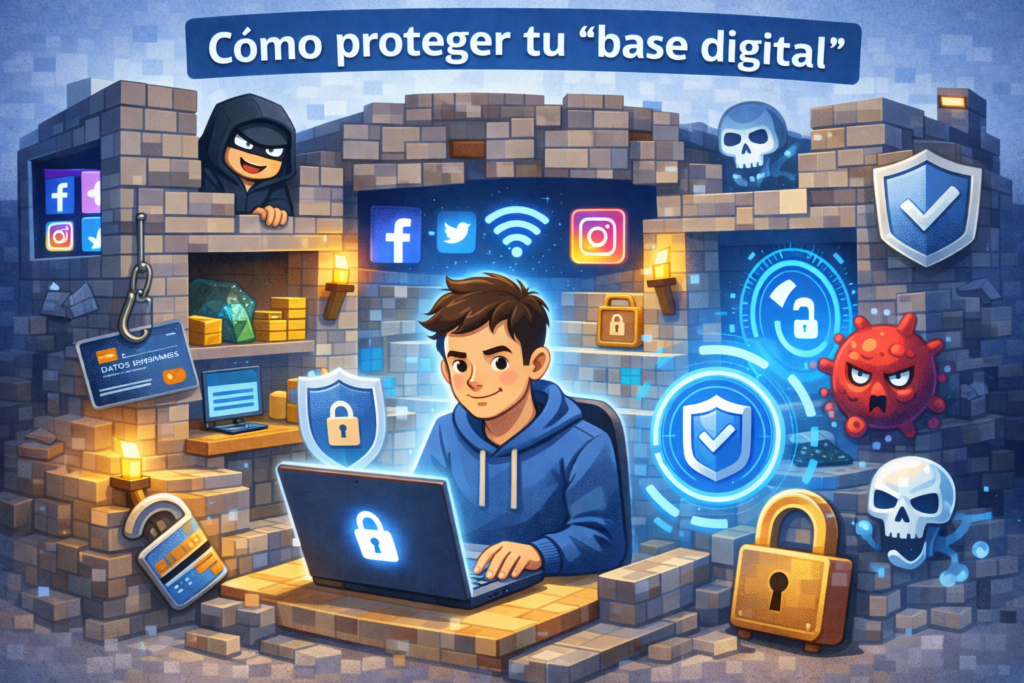 infografia scammers redes sociales atibot seguridad digital estudiantes